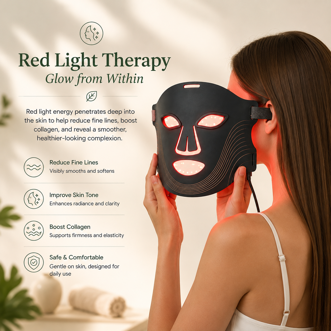 LumiGlow™ 7-Color LED Light Therapy Face Mask