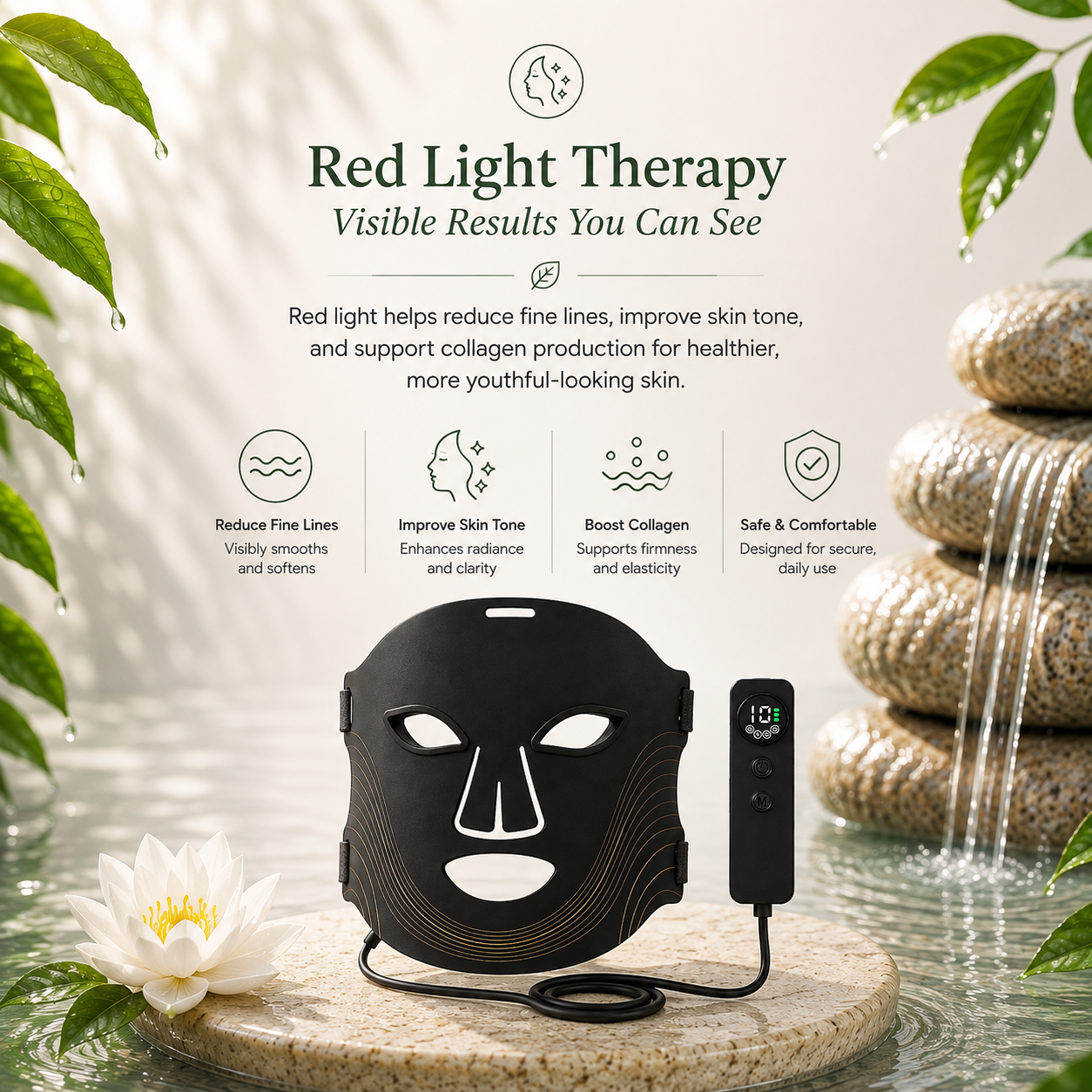 LumiGlow™ 7-Color LED Light Therapy Face Mask
